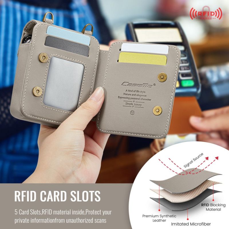 Fodral Samsung Galaxy Z Flip 7 Fe Rfid-plånbok Med Axelrem