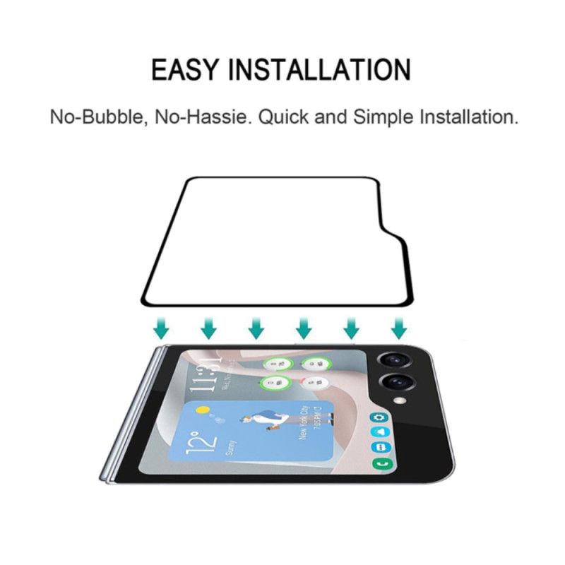 Skärmskydd I Härdat Glas För Samsung Galaxy Z Flip 7 Fe / Z Flip 6. Svarta Ramar