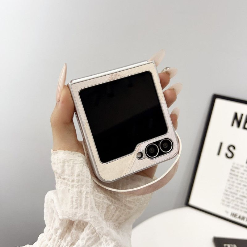 Skal För Samsung Galaxy Z Flip 7 Fe Diamantmönster Med Rem