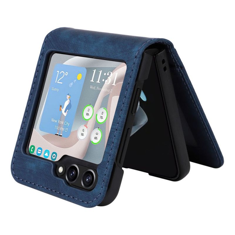 Skal För Samsung Galaxy Z Flip 7 Fe Läderkorthållare Med Effekt