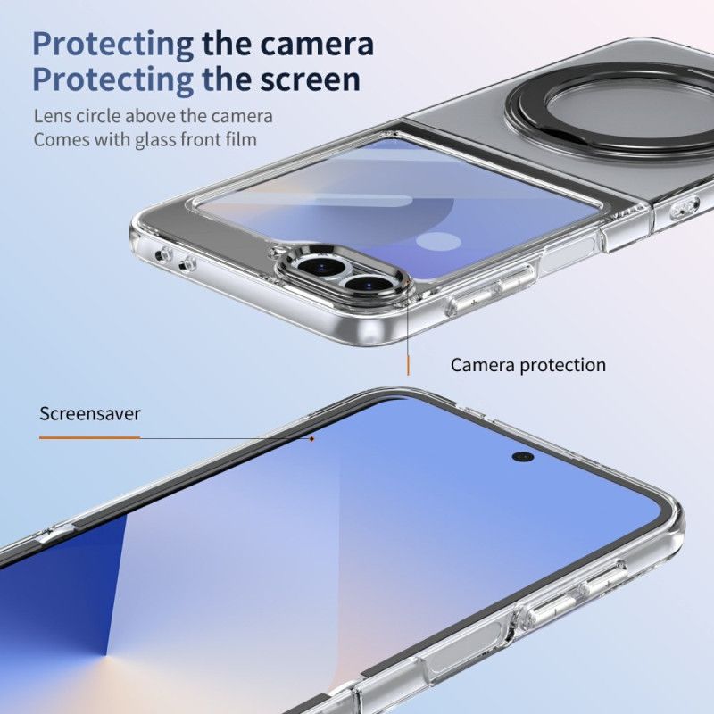 Skal För Samsung Galaxy Z Flip 7 Fe Magnetiskt Stativ Och Hd-skärmskydd