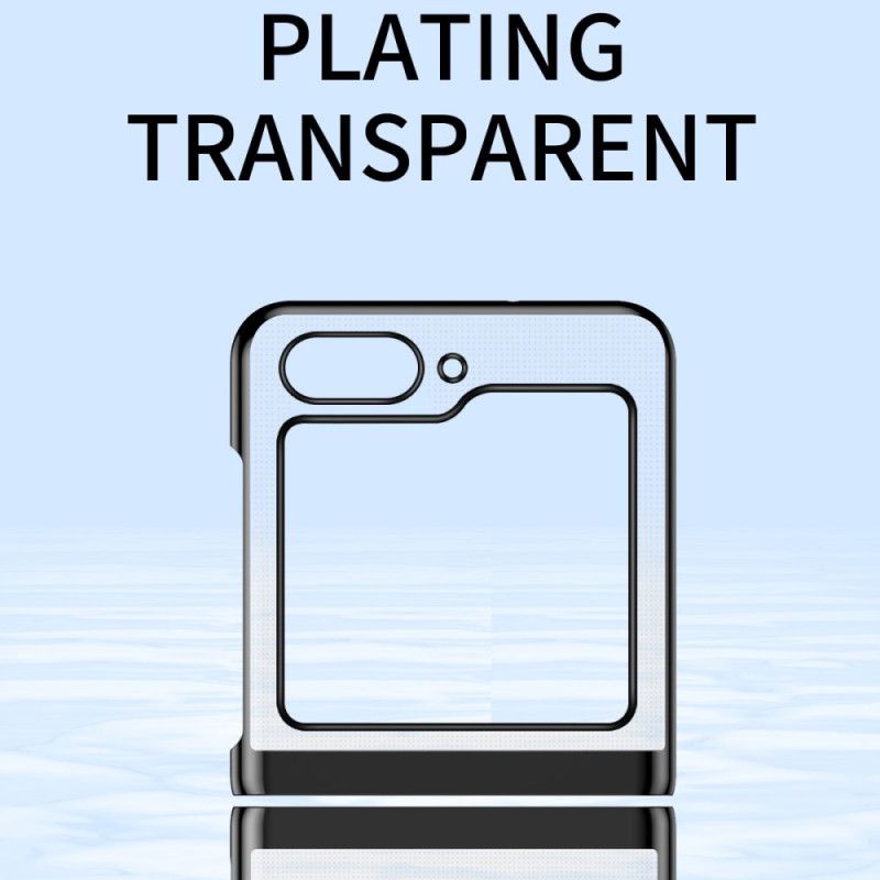 Skal För Samsung Galaxy Z Flip 7 Fe Transparent Design Och Metallisk Effekt