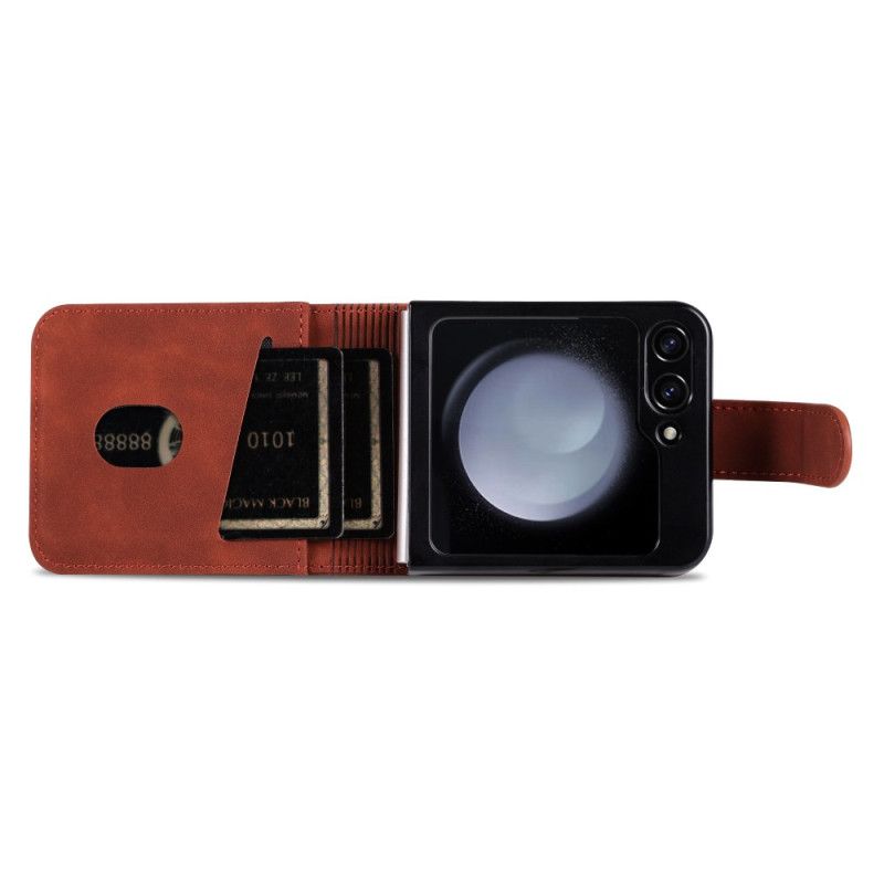 Skal Samsung Galaxy Z Flip 7 Fe Azns Korthållare I Konstläder