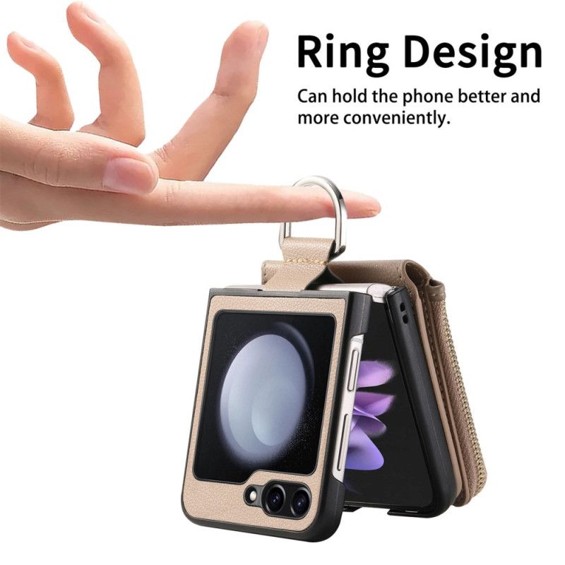 Skal Samsung Galaxy Z Flip 7 Fe Fack Med Dragkedja Och Ringhållare