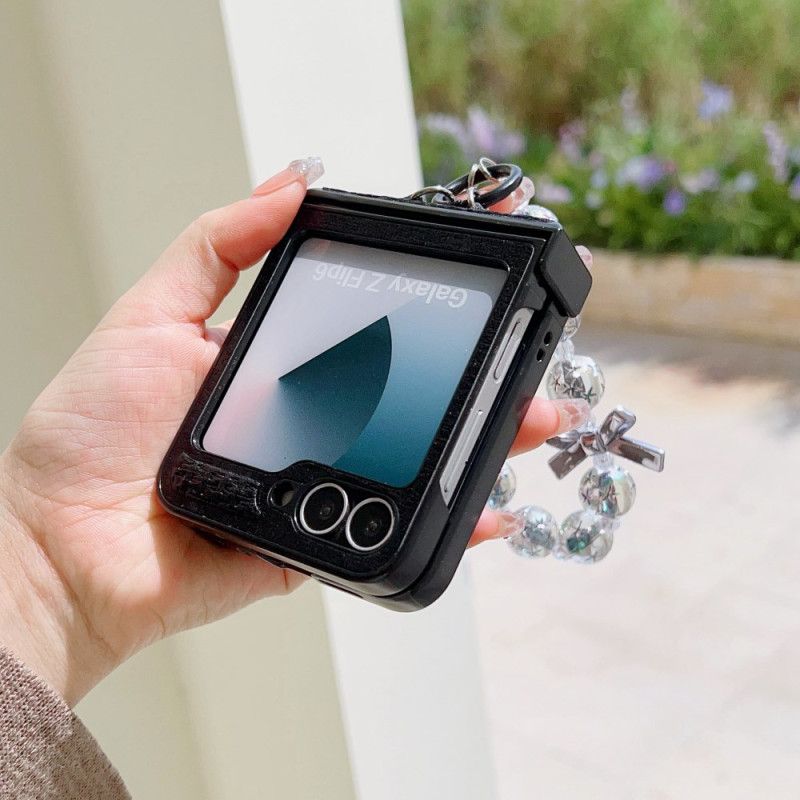 Skal Samsung Galaxy Z Flip 7 Fe Handledsrem I Konstläder Och Elegant Design