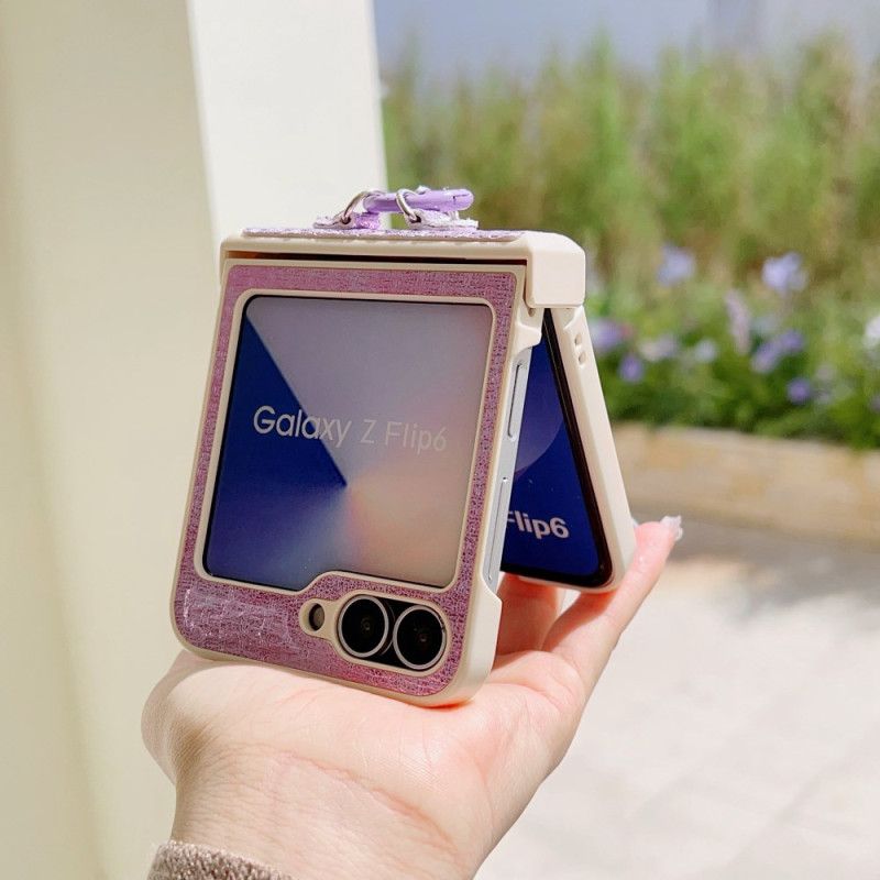Skal Samsung Galaxy Z Flip 7 Fe Handledsrem I Konstläder Och Elegant Design
