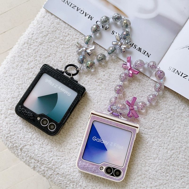 Skal Samsung Galaxy Z Flip 7 Fe Handledsrem I Konstläder Och Elegant Design