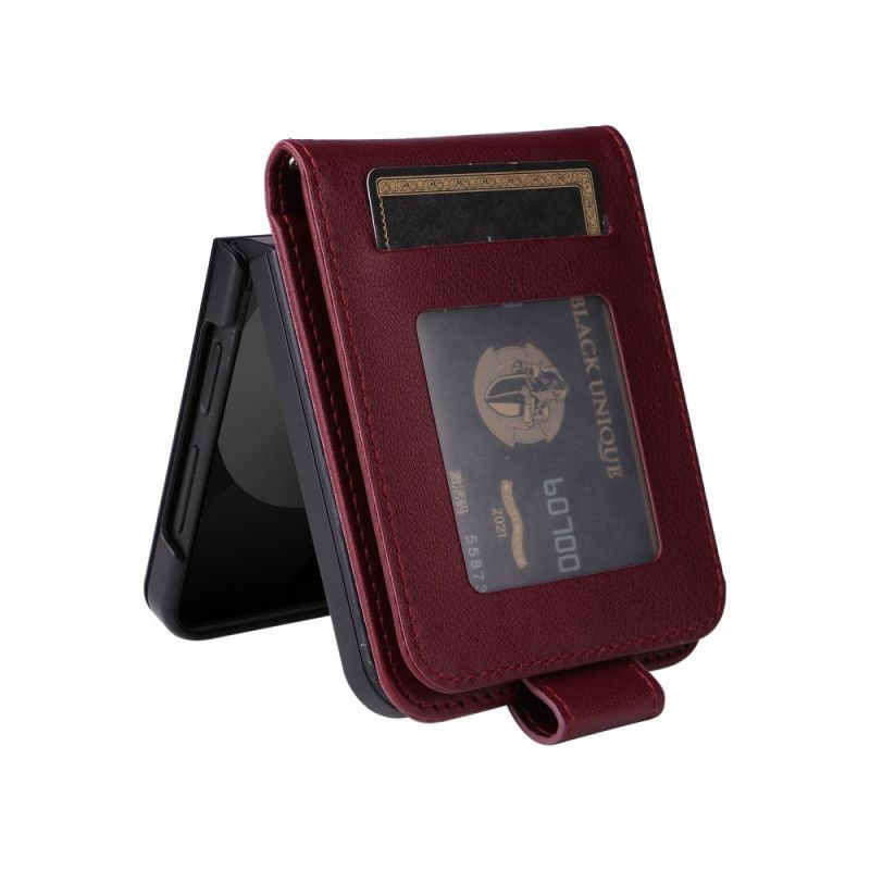 Skal Samsung Galaxy Z Flip 7 Fe Korthållare Med Lädereffekt