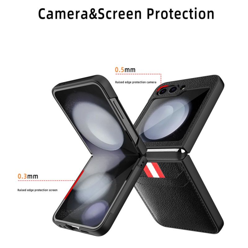 Skal Samsung Galaxy Z Flip 7 Fe Korthållare Med Litchitextur