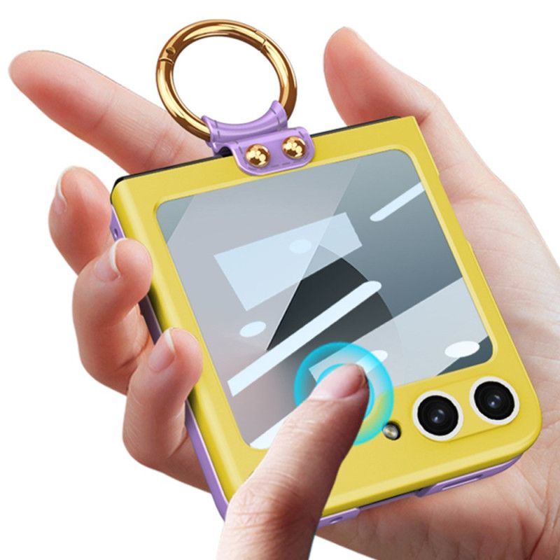 Skal Samsung Galaxy Z Flip 7 Fe Magnetiskt Gångjärnsskydd Och Tvåfärgat Stativ