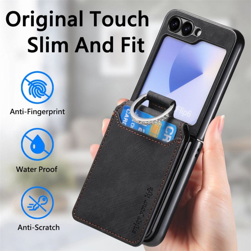 Skal Samsung Galaxy Z Flip 7 Fe Mockaeffekt Med Korthållare