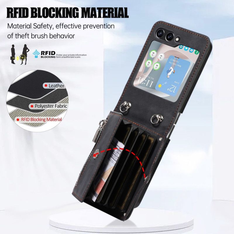 Skal Samsung Galaxy Z Flip 7 Fe Plånbok Och Axelrem