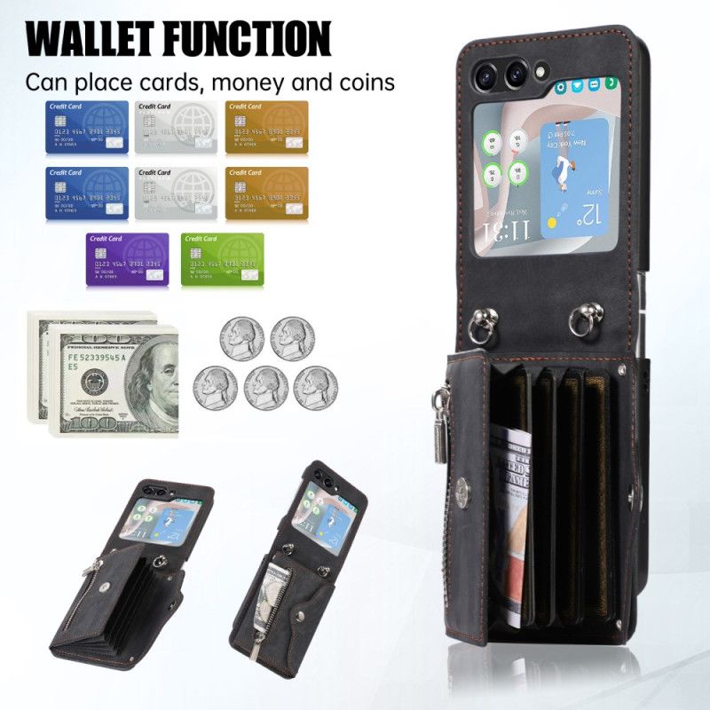 Skal Samsung Galaxy Z Flip 7 Fe Plånbok Och Axelrem