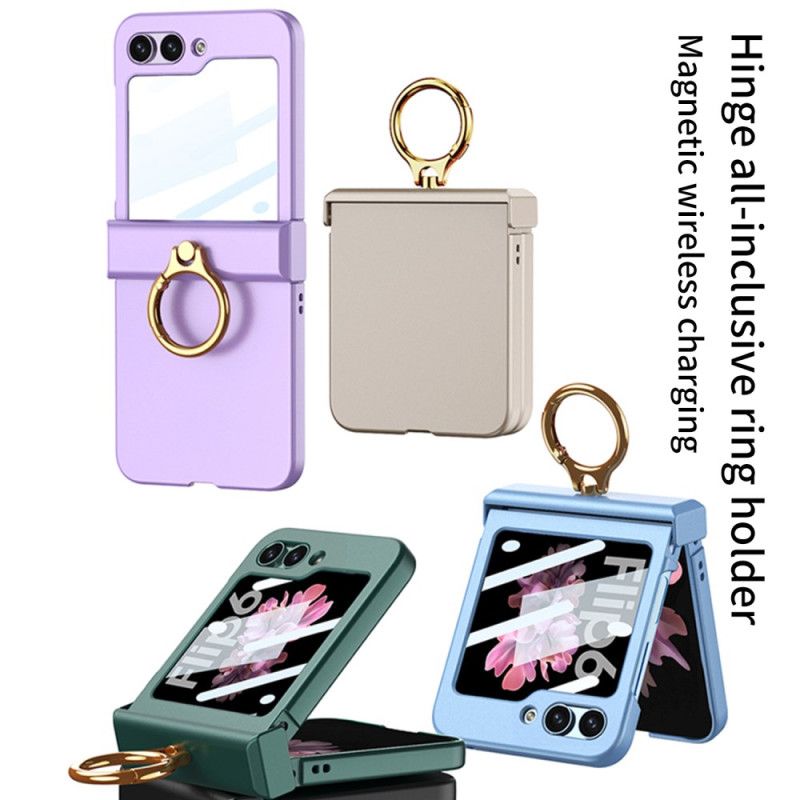 Skal Samsung Galaxy Z Flip 7 Fe Ringhållare Och Gkk Skärmskydd I Härdat Glas