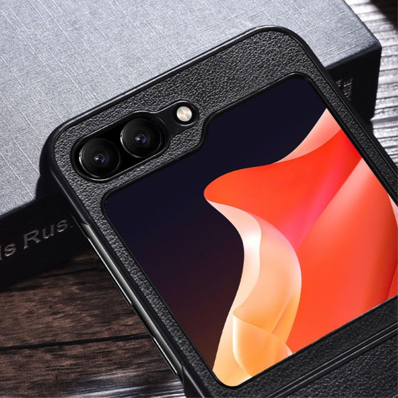 Skal Samsung Galaxy Z Flip 7 Fe Telefonfodral Lädereffekt Magsafe-kompatibel