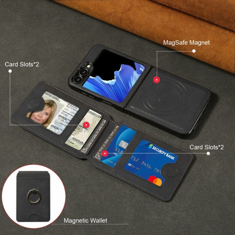 Skal Samsung Galaxy Z Flip 7 Fe Telefonfodral Magnetisk Med Avtagbar Korthållare