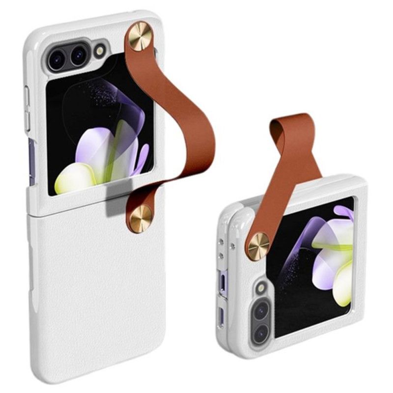 Skal Samsung Galaxy Z Flip 7 Fe Telefonfodral Ultratunn Gkk-läderrem