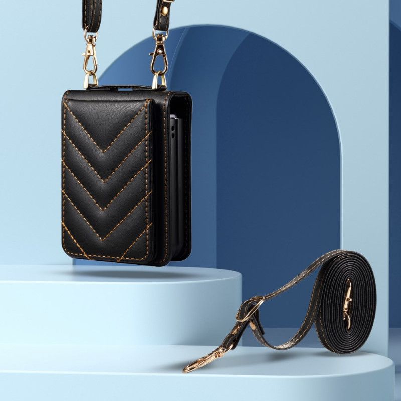 Skal Samsung Galaxy Z Flip 7 Fe Vadderad Korthållare Och Axelrem