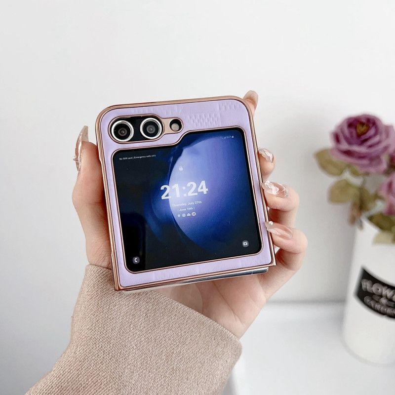 Skal Samsung Galaxy Z Flip 7 Fe Vadderade Kanter Med Metalleffekt