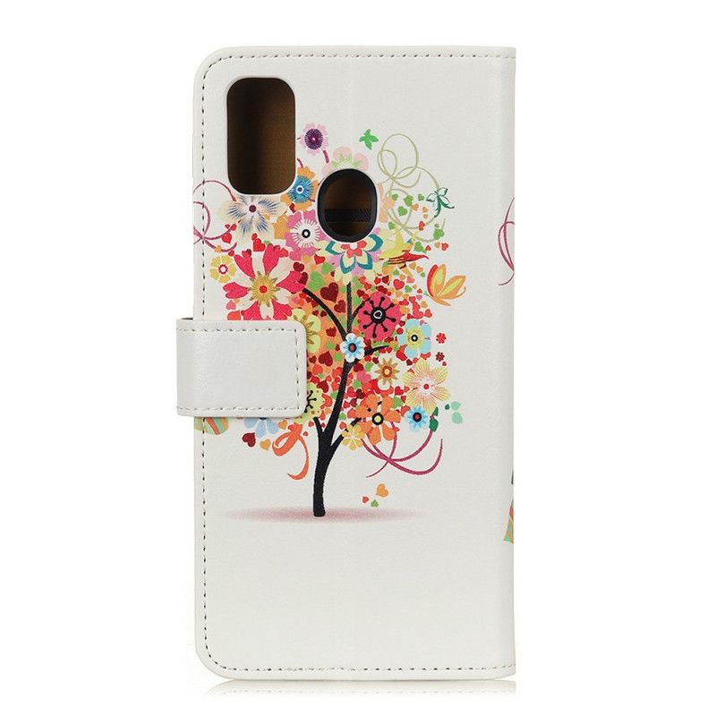 Läderskal Honor 9X Lite Orange Blommande Träd