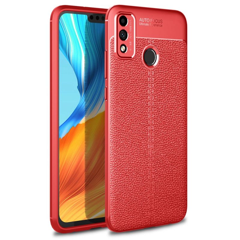 Skal Honor 9X Lite Svart Dubbel Linjelychee-Lädereffekt
