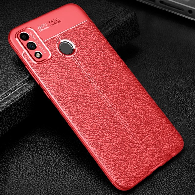 Skal Honor 9X Lite Svart Dubbel Linjelychee-Lädereffekt