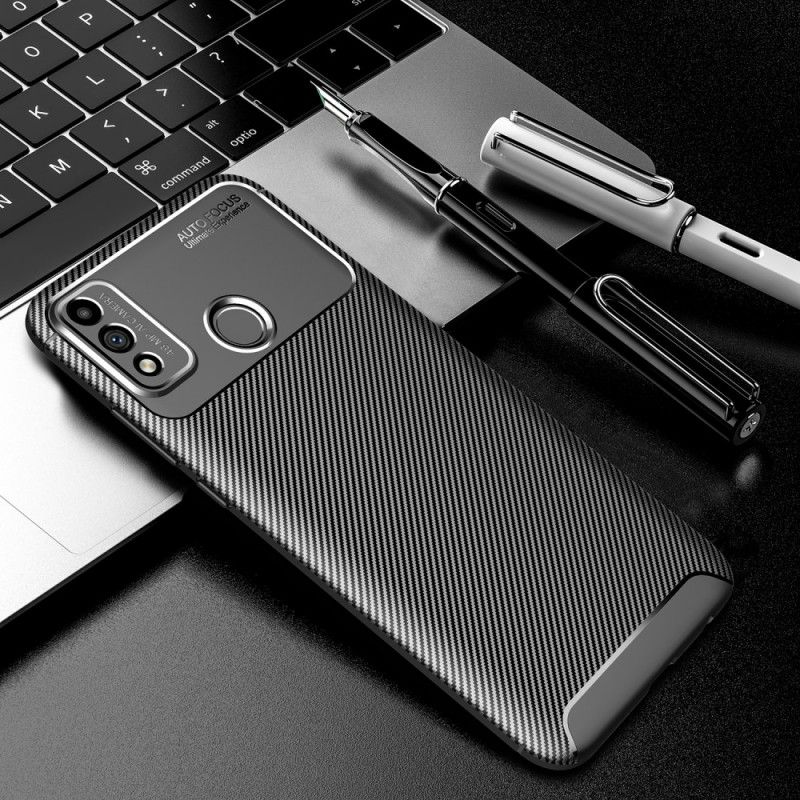 Skal Honor 9X Lite Svart Flexibel Kolfiberstruktur