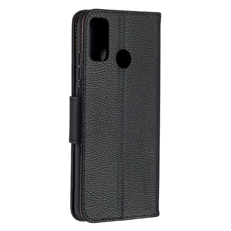 Skyddsfodral Honor 9X Lite Svart Litchi Sned Flik