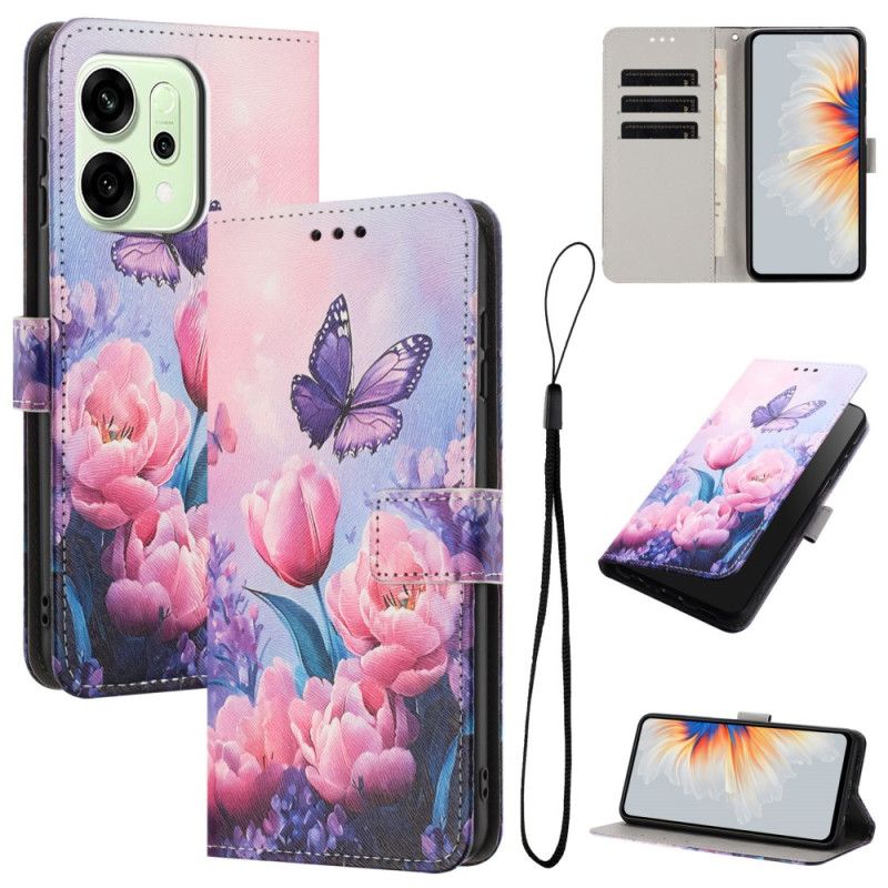 Fodral För Oppo Reno 14f 5g Blomsterdekorationer