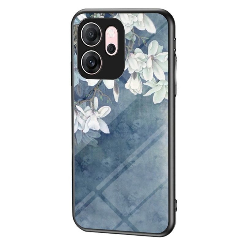 Skal Oppo Reno 14f 5g Härdat Glas Med Blommönster