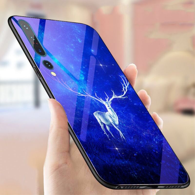 Skal Xiaomi Mi 10 / 10 Pro Mörkblå Härdat Glas Och Animaliskt Silikon