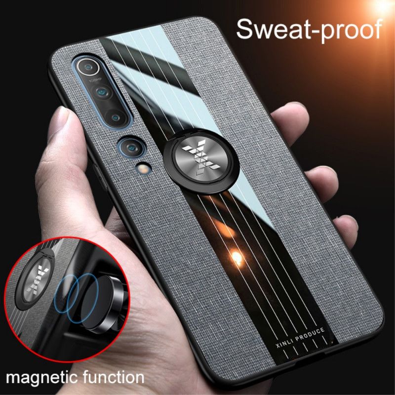 Skal Xiaomi Mi 10 / 10 Pro Svart Mobilskal Hybrid- Och Jeansstruktur Med Stödring