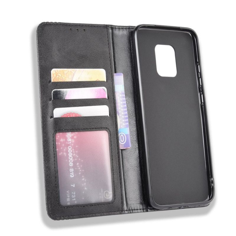 Folio-fodral för Xiaomi Redmi 10X / 10X Pro Svart Stiliserad Vintage Lädereffekt