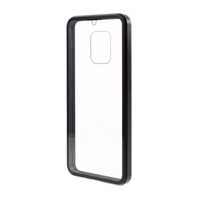 Skal för Xiaomi Redmi 10X / 10X Pro Svart Fram Och Bak Härdat Glas Och Metall