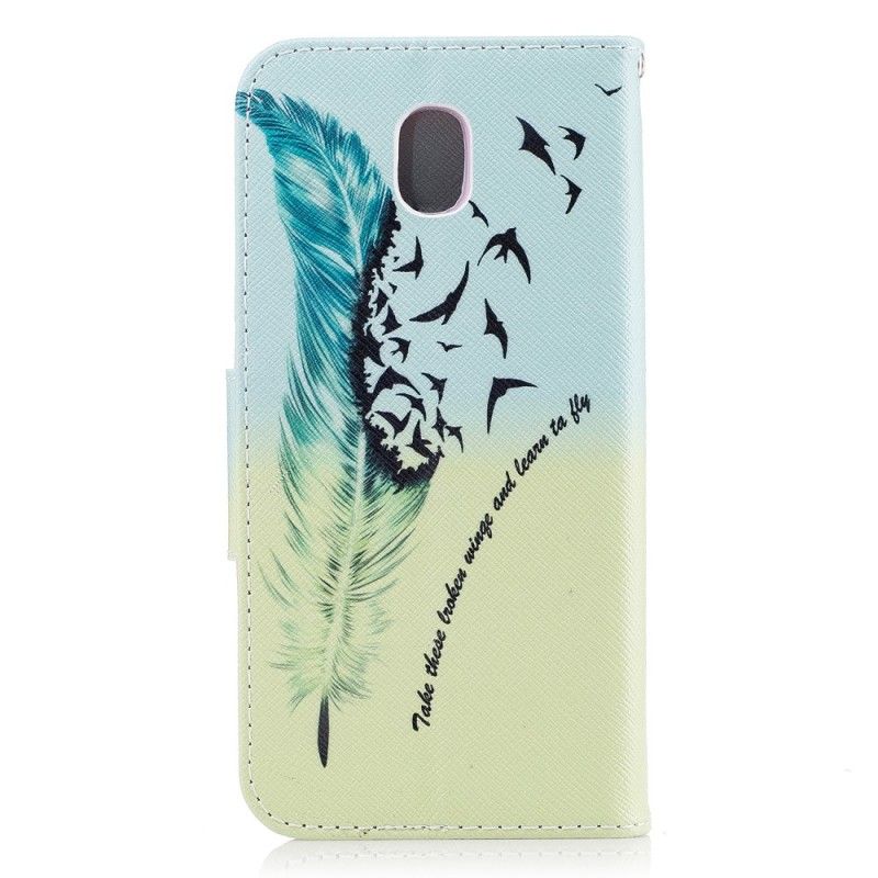 Läderfodral Samsung Galaxy J3 2017 Mobilskal Lära Sig Att Flyga