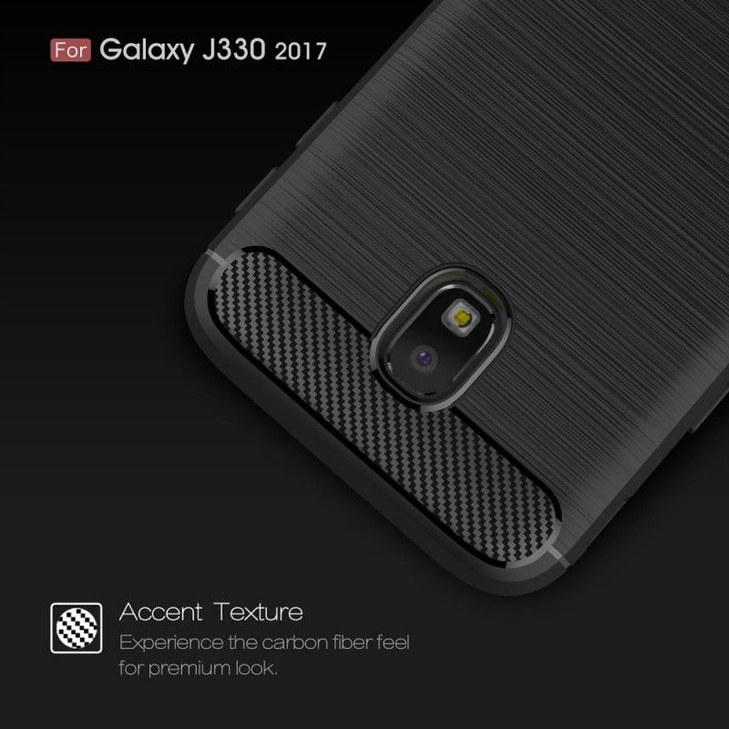 Skal Samsung Galaxy J3 2017 Svart Borstad Kolfiber