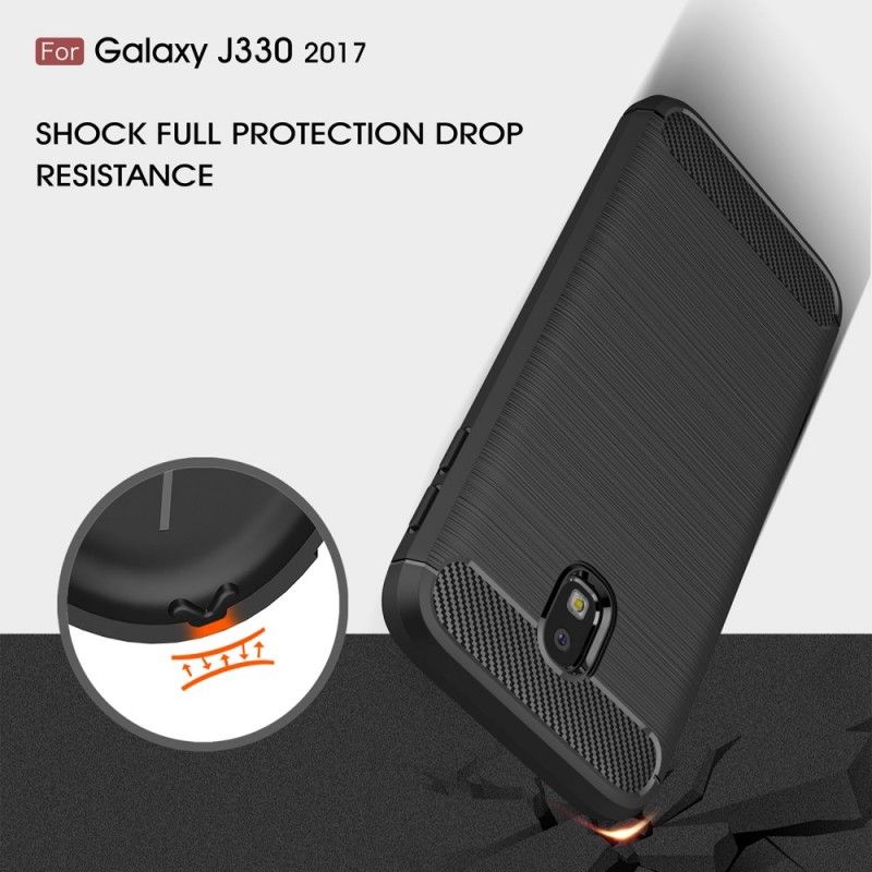 Skal Samsung Galaxy J3 2017 Svart Borstad Kolfiber