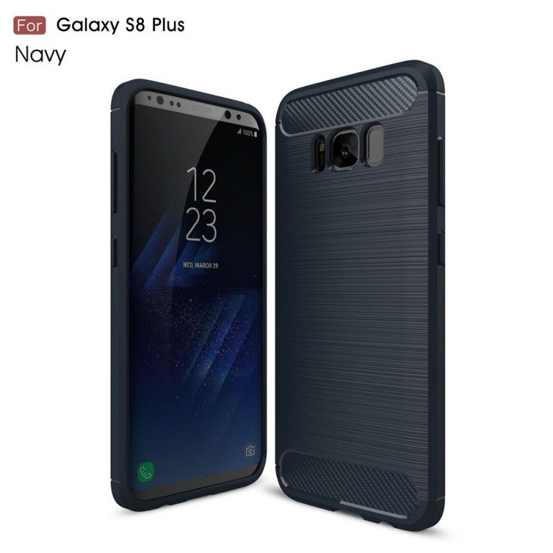 Skal Samsung Galaxy S8 Plus Svart Mobilskal Borstad Kolfiber