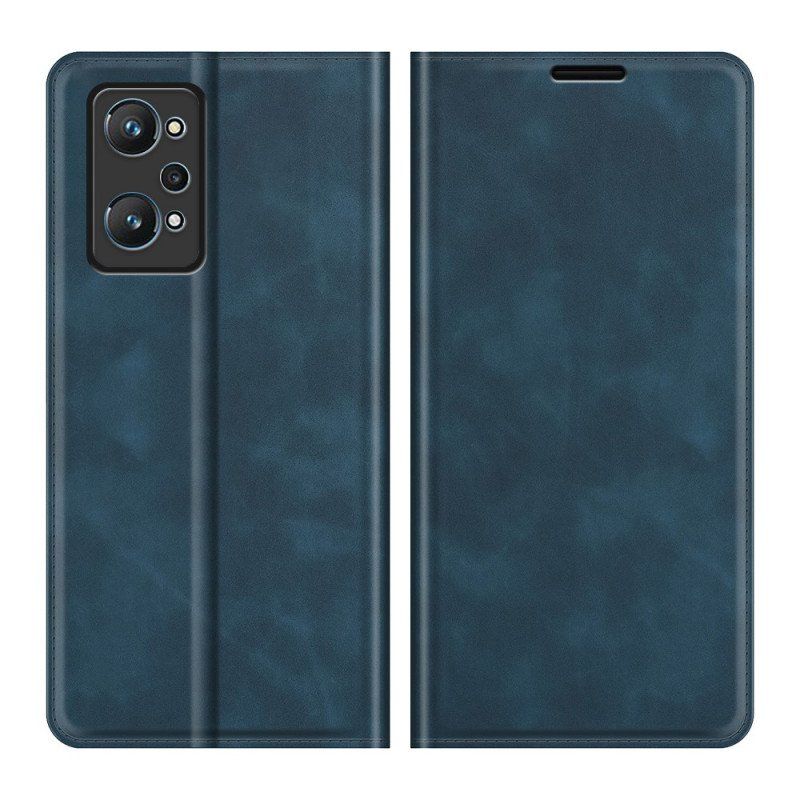 Folio-fodral Realme GT Neo 3T / Neo 2 Läderfodral Silke Mjukt Läder Effekt