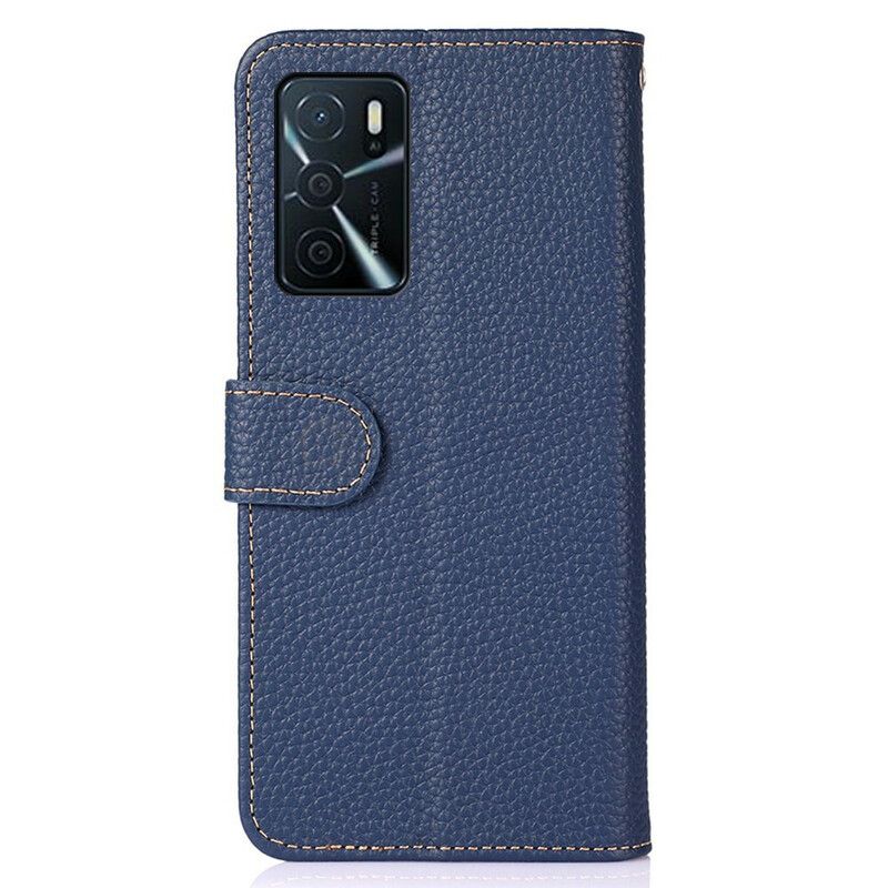 Fodral Oppo A16 / A16s Litchi Khazneh Läder