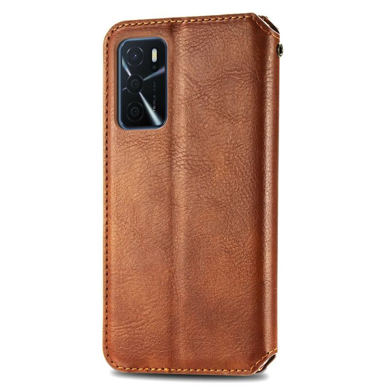 Folio-fodral Oppo A16 / A16s Telefonfodral Diamantstruktur I Lädereffekt