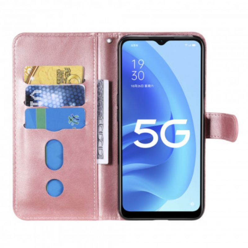 Läderfodral Oppo A16 / A16s Telefonfodral Vintage Handväska
