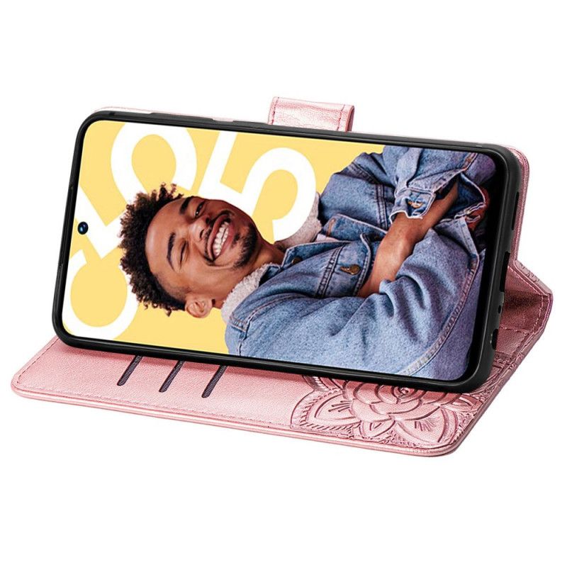 Läderfodral Realme C55 Telefonfodral Barock Fjärilsrem