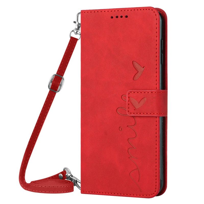 Läderskal Fodral Realme C55 Leende Med Axelrem