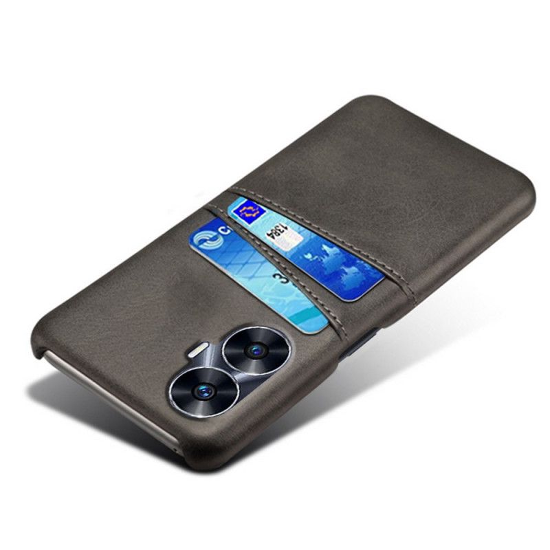 Skal Realme C55 Dubbel Korthållare Med Lädereffekt