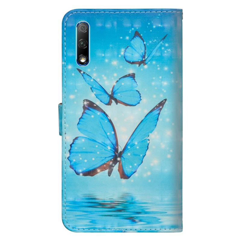Fodral för Honor 9X Pro Flygande Blå Fjärilar