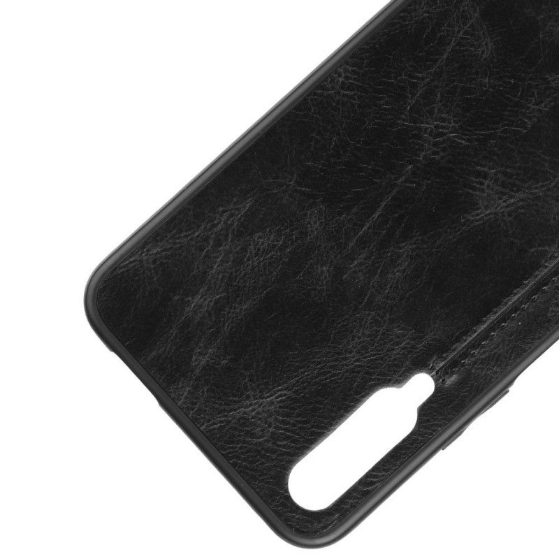 Skal Honor 9X Pro Svart Mobilskal Sömmar I Läderstil