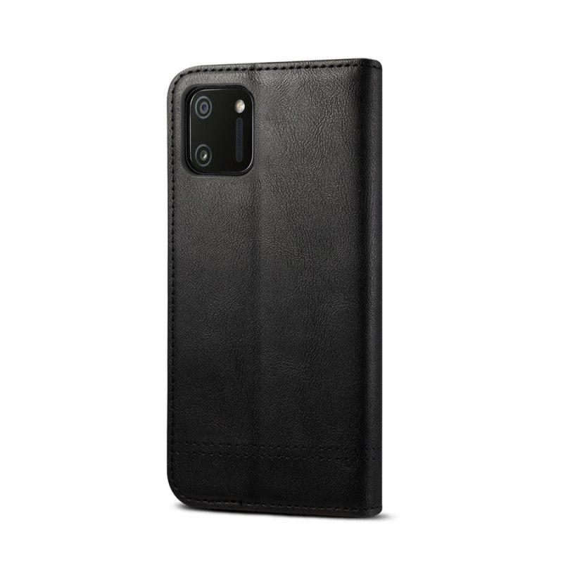 Folio-fodral för Realme C11 Svart Sydd Lädereffekt