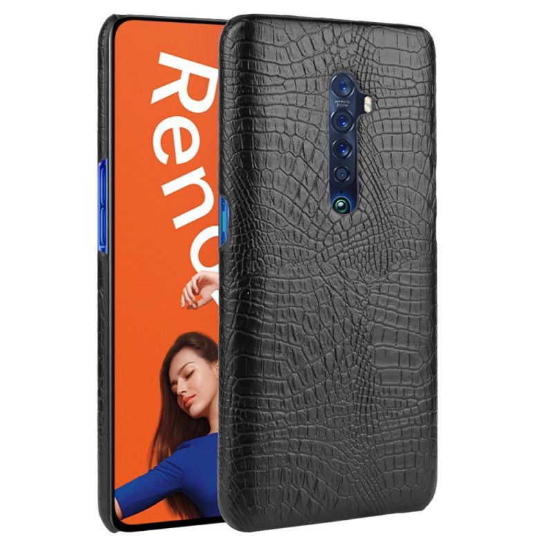 Skal Oppo Reno 2 Svart Krokodilhudeffekt