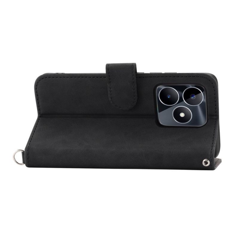 Fodral Realme C53 Blommigt Mönster Med Rem Och Axelrem